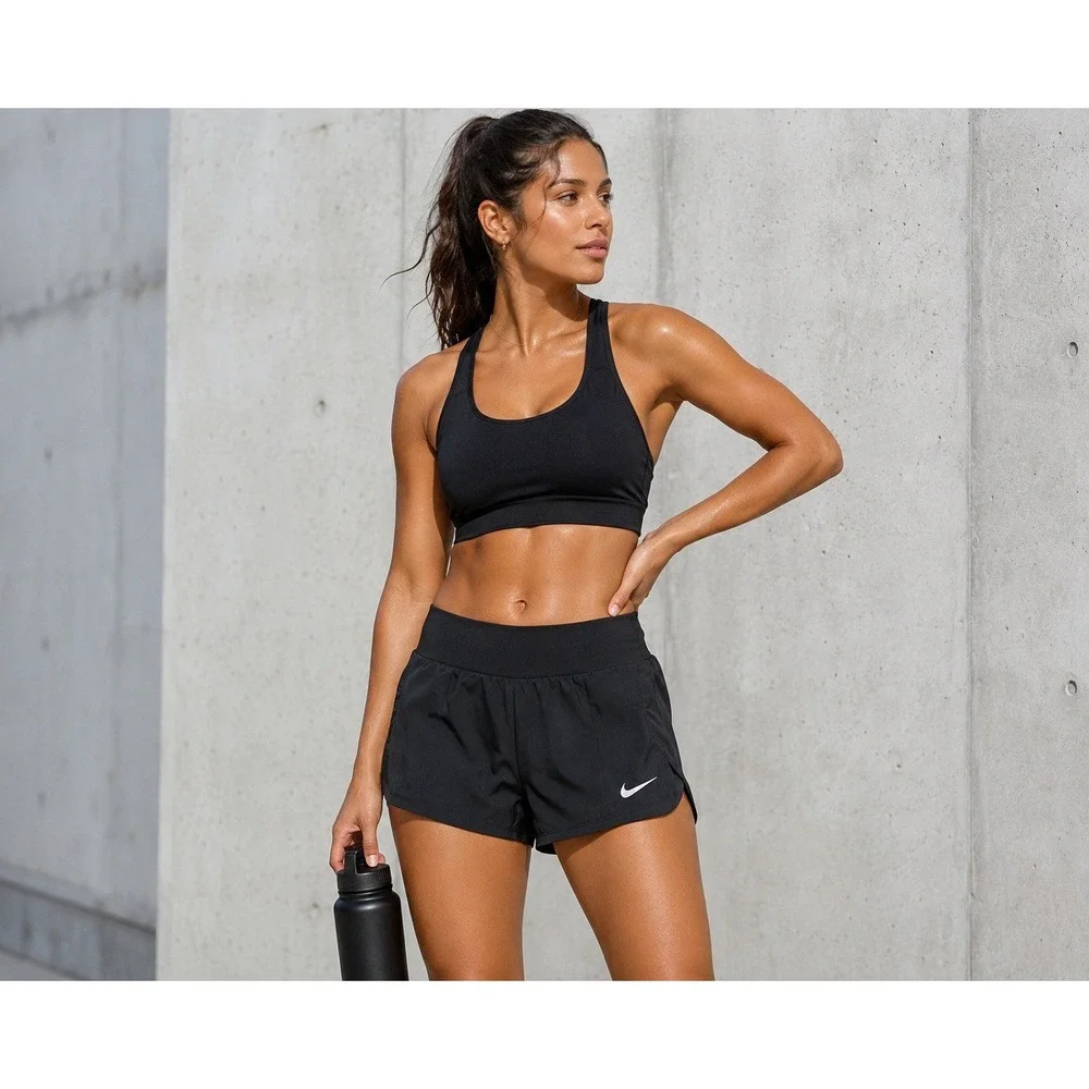 Nike Women's Dri-FIT Running Shorts Black Size Large 2.5